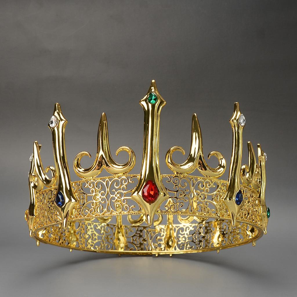 New Retro Palace King Prince Big Crown Male Crown Performance Banquet Accessories Hair Accessories Headdress