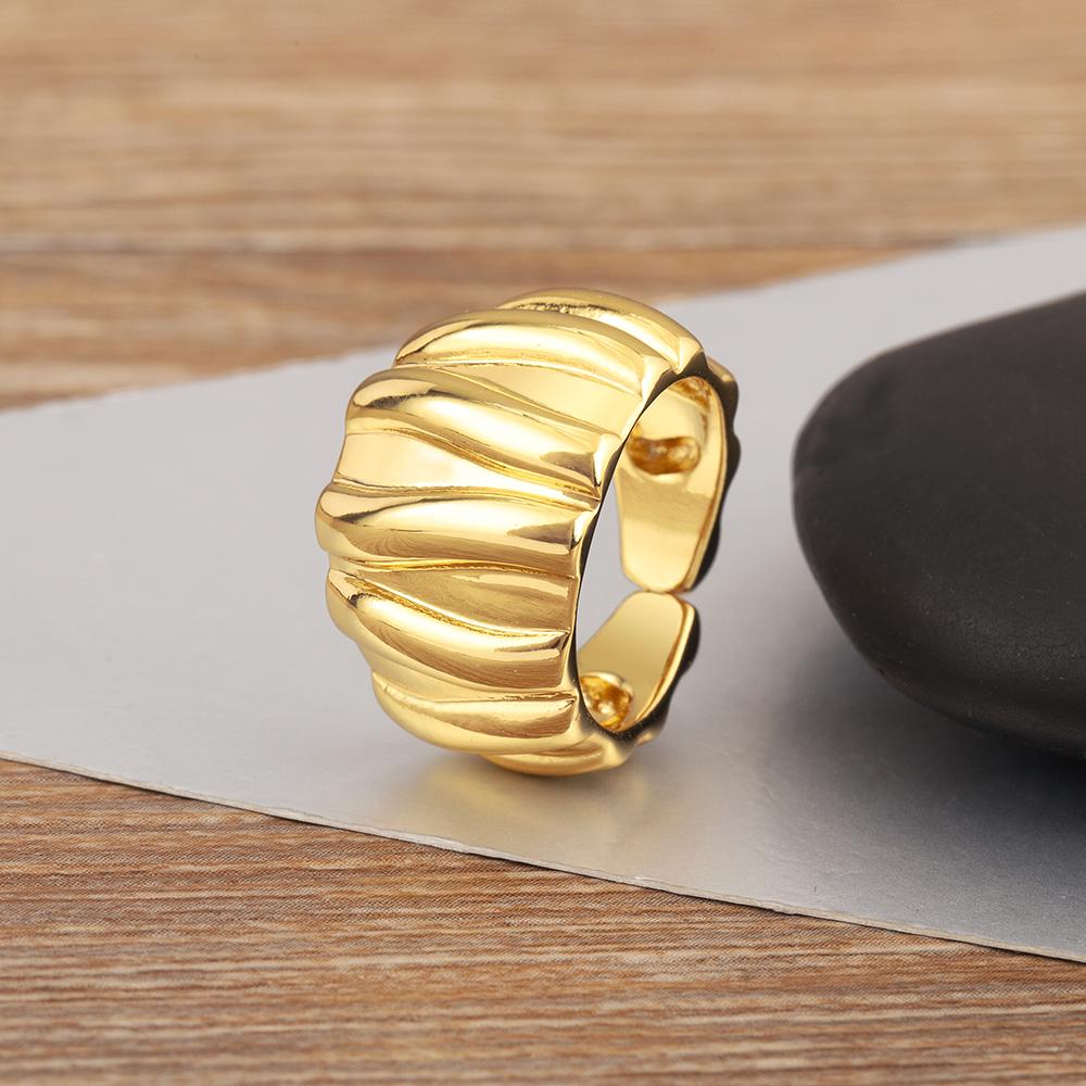 

Nidin New Style Irregular Geometric Belt Shape Open Rings Adjustable For Women Men Daily Party Jewelry Wholesale Accessories золотий