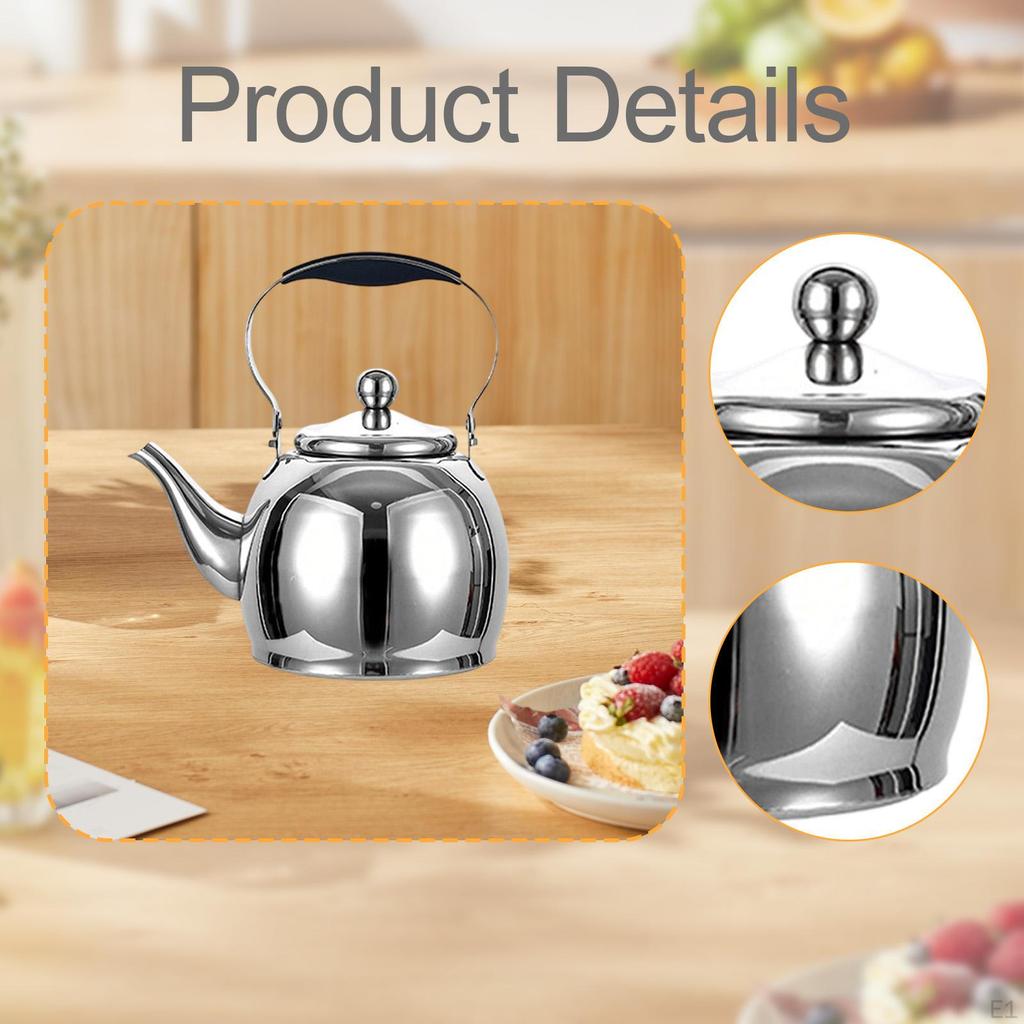 2.0L Stainless Steel Teapot Coffee Tea Kettle Daily Use Thickened Pot Water Boiler Jug for Hotel