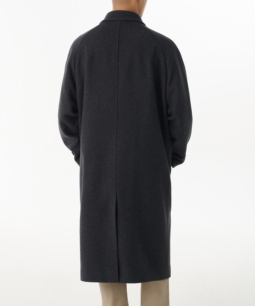 Musinsa Standard Wool Blend Oversized Muff Balmacaan Coat [Charcoal Grey]