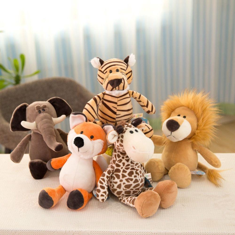 Lion Monkey Plush Stuffed Toy Simulation Forest Animal Doll Giraffe Plush Toys  Boys Girls