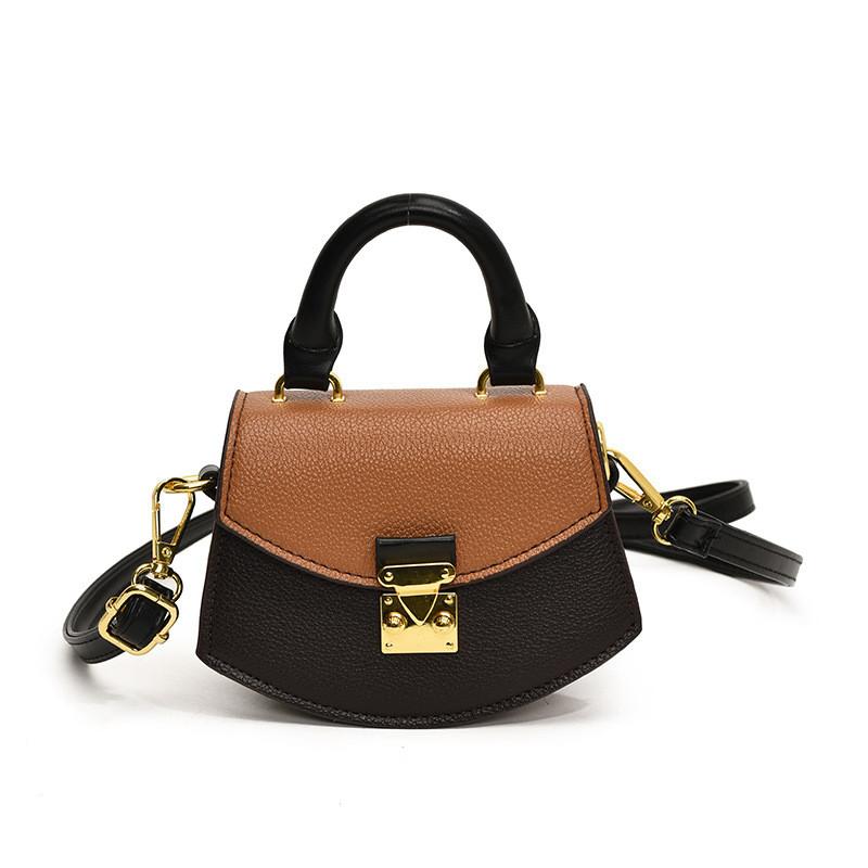 

Дышащая ПУ Уникальная Сумка Через Плечо Для Малышей с Красочными Геометрическими Узорами коричневый