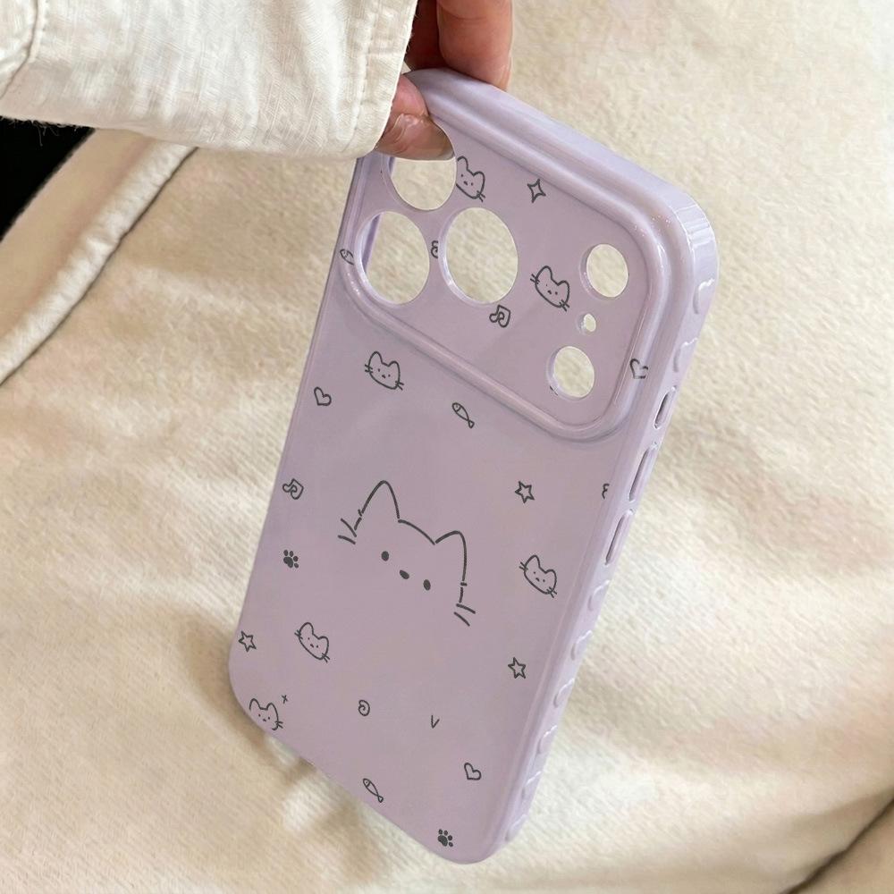 Applicable to Apple 17PROMAX graffiti lines cat knot mobile phone case Apple 16/15 cute 14/13 soft case