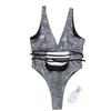 Costume da bagno intero da donna nero sexy con lacci - Tinta unita, taglia plus