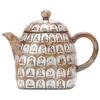 Gilt Silver Ten Thousand Buddhas Square Pot Chinese Retro Tea Set Household Small Teapot Ceramic Kung Fu Maker Single Teaware