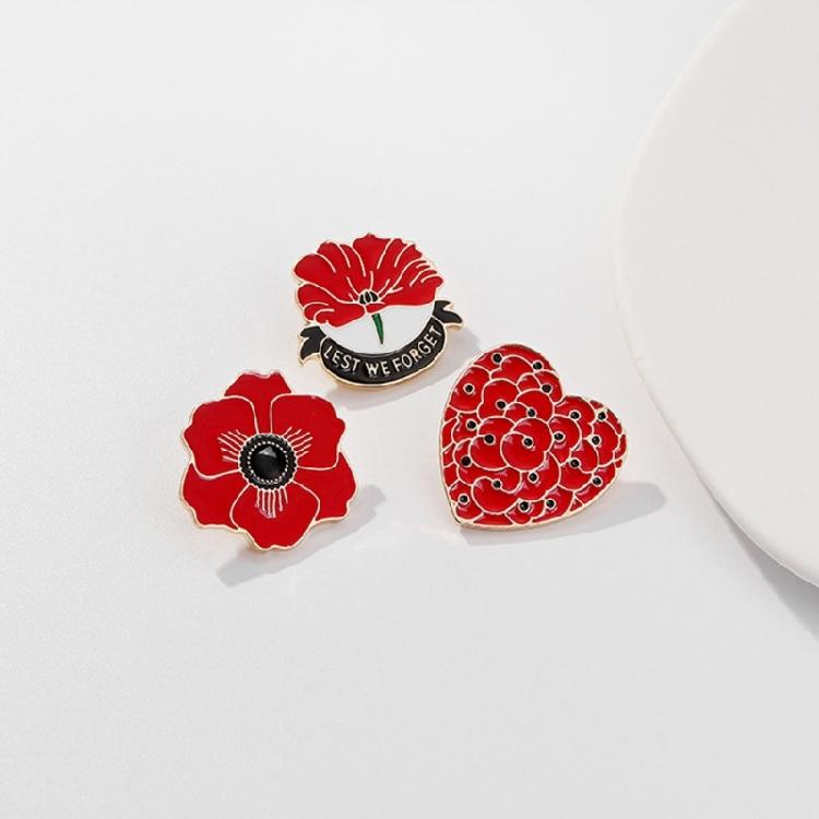 Poppys Lapel Pin Versatile Flower Shape Breastpin Accessory Floral Brooch Pins