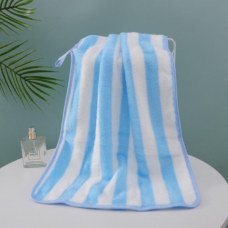 Coral Fleece Towels, Bath Towels, Absorbent Household Student Dormitory Wide Strip Towels