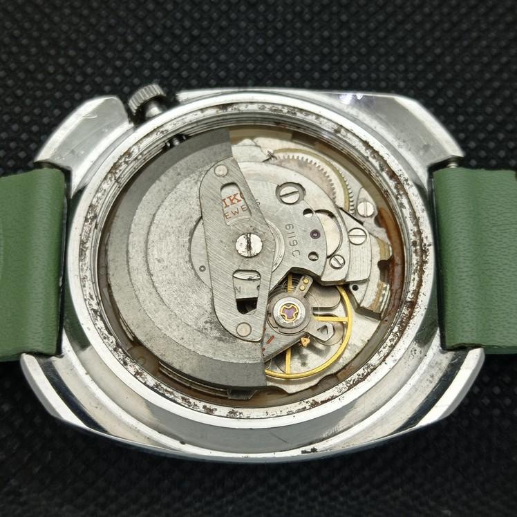 POUŽITÉ VINTAGE SEIKO AUTOMATIC 6119C JAPONSKO PÁNSKÉ D/D STŘÍBRNÉ HODINKY 621e-a415940-2 SKU621e-a415940