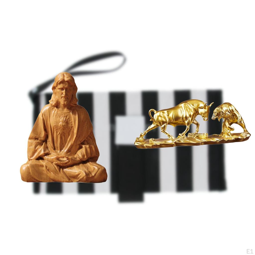 Collectible Figurine Statue Sacred Heart of Jesus Bull Modern Artwork Chinese Animal