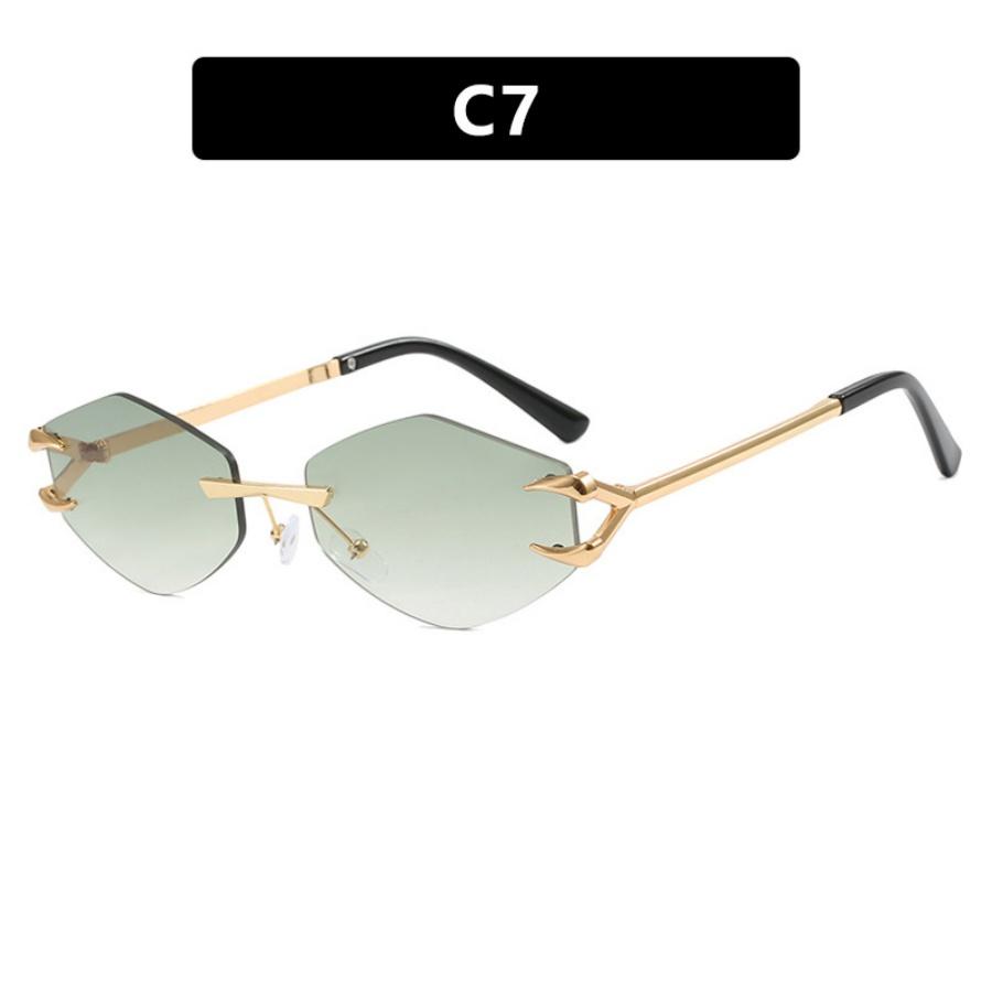 New Women Sunglasses Personalized Frameless Eyeglass Polygonal Sun Glasses Casual Hip-Hop Trend Outdoor Shades Men Uv400