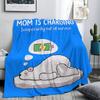 Funny Mom Gift Blanket Soft Cozy Versatile Flannel Throw with Geometric Print Perfect for Couch Office Bed Camping T
