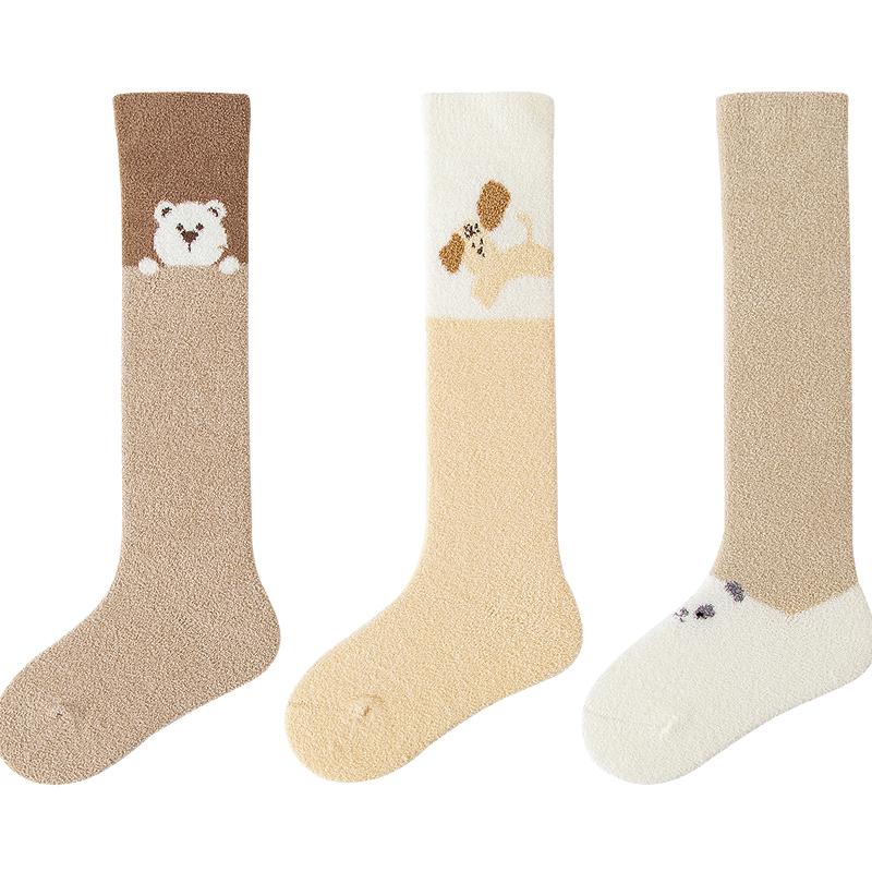 Minibala Unisex Baby Plush Mid-Calf Socks (3-Pair Pack) 80