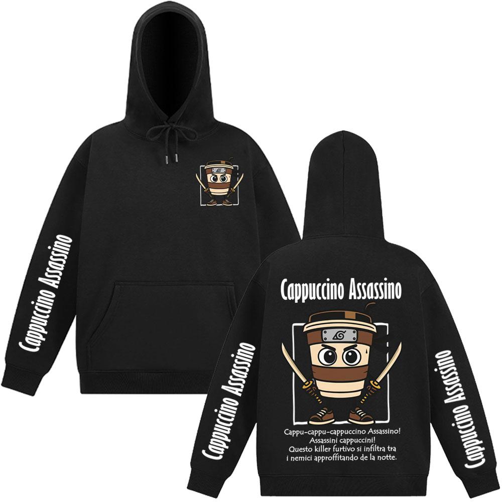 

Cappuccino Assassino Fashion Italian Brainrot Meme Hoodies Winter Long-sleeved Fleece Loose Casual Unisex Casual Tracksuit Tops 3XL