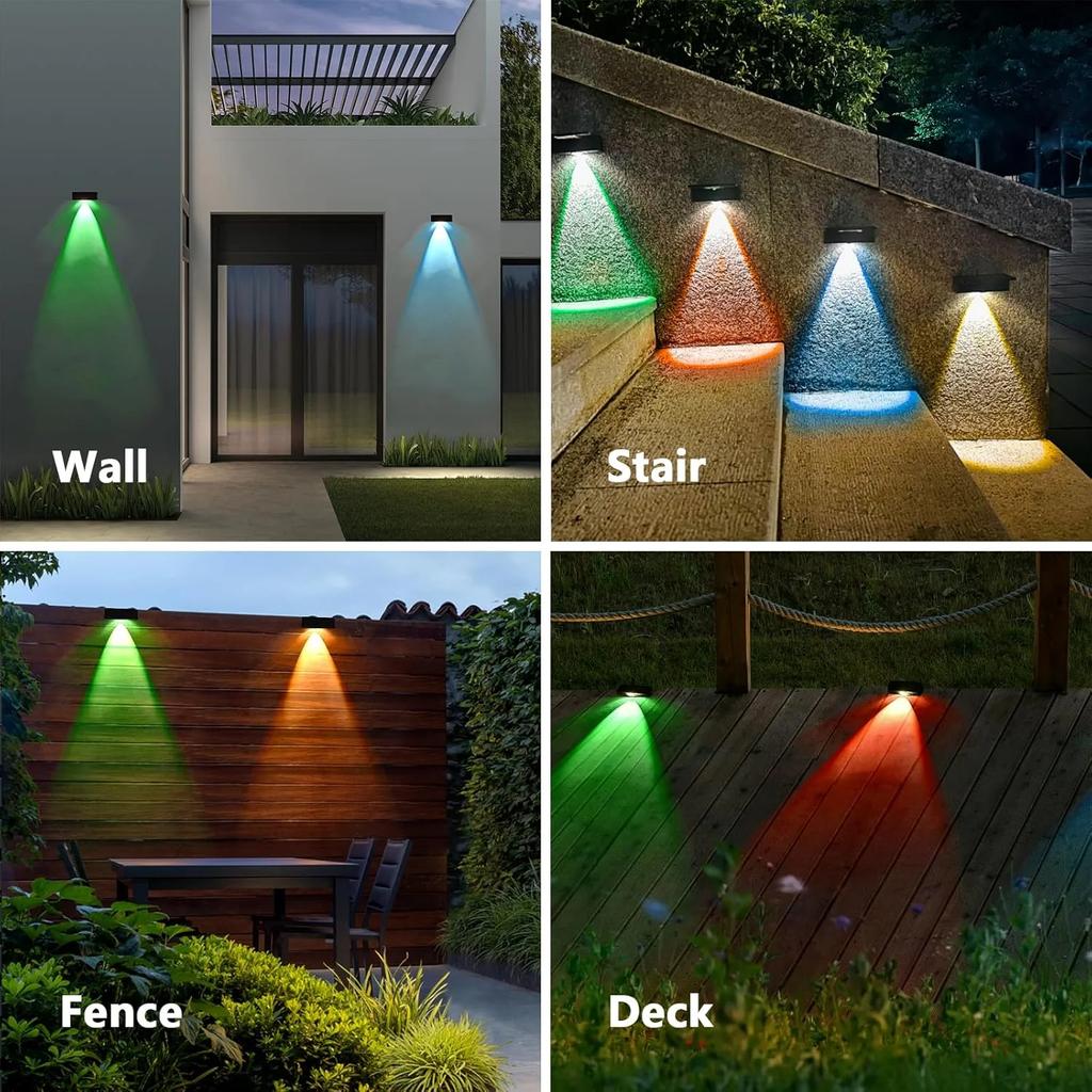 LED Solar Garden Lights Outdoor Garden Square Wall Lamp IP65 Waterproof Solar Powered Light Yard Balcony Fence Decoration Lamps