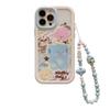 Applicable To IPhone 16 Mobile Phone Case Apple 13 Graffiti Pink Blue Puppy Bracelet 14 ProMax Cute 12 Magnetic 15