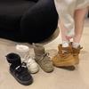 2024 Round Head Lace-up Fashion Warm Cotton Shoes Platform Versatile Snow Boots Flat Casual Winter Shoes Women Botas De Mujer