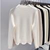 Spot Velvet Semi High Neck Base Sweater for Women's Autumn and Winter Loose Knit Top with Lace Integrated Velvet Inner Layer Sweater