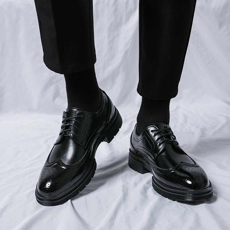 Men's Spring Leather Brogue Shoes - Casual Business & Formal Wear