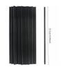100Pcs Black Drinking Straws 7mm*255mm Plastic Straws Bar Cocktail Kitchen Wedding Party Beverage Straws Accessories
