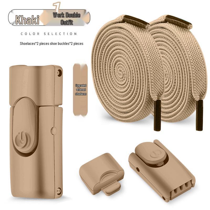 No-Tie Elastic Flat Shoelaces with Metal Buckle for Men & Women