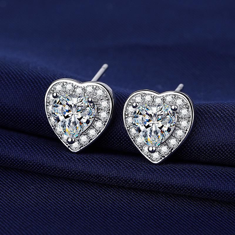 

Европейские и американские популярные серьги в форме сердца с имитацией бриллиантов цирконами