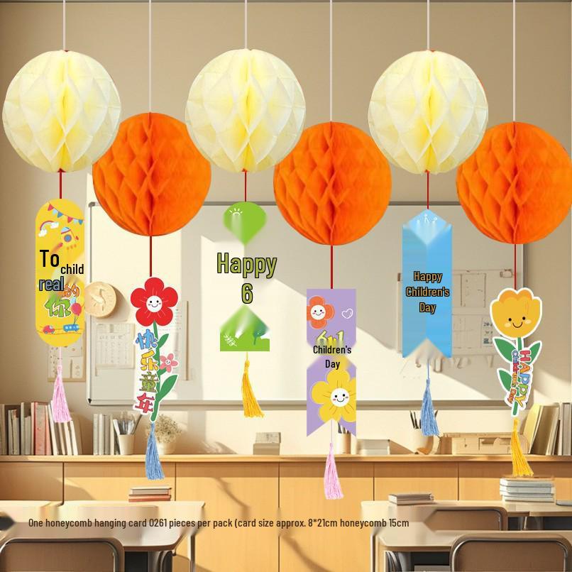 Children s Day Classroom Decoration Honeycomb Pendants for Kindergarten