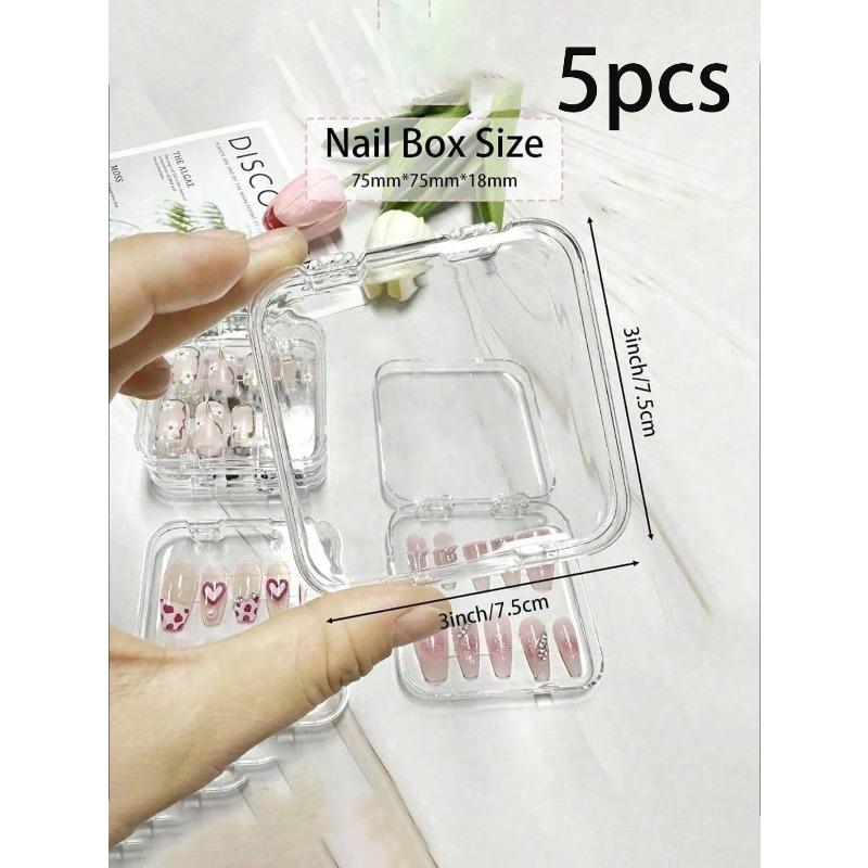 Прозрачный пластиковый кейс для хранения и демонстрации нейл-арта с крышкой Five Nail Storage Boxes (excluding Nails) разноцветный