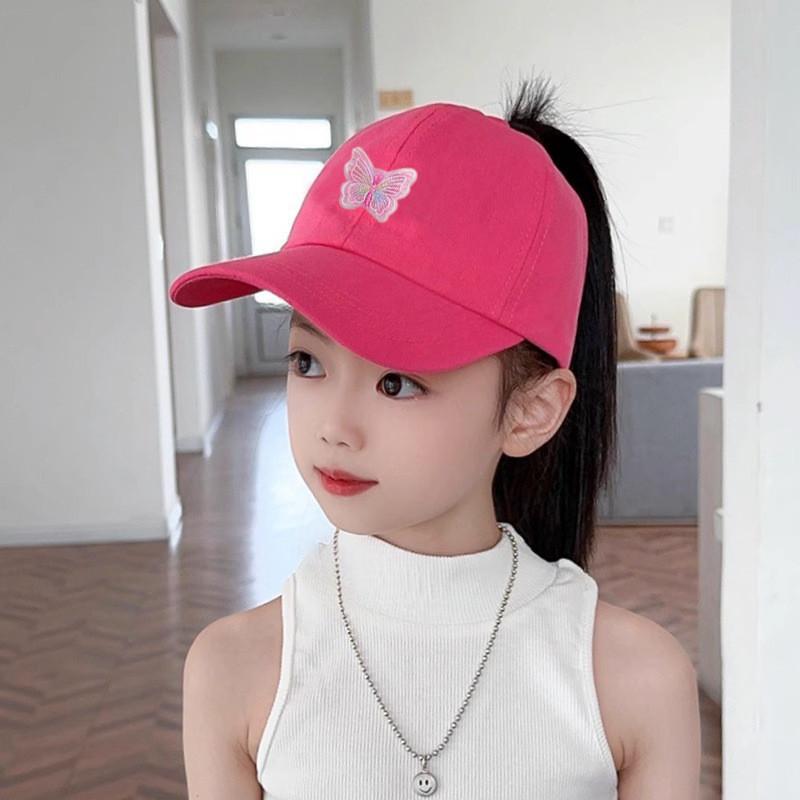 Butterfly Pink Kids Baseball Cap With Sun Protection And Breathable Polyester For Summer Outdoor Use