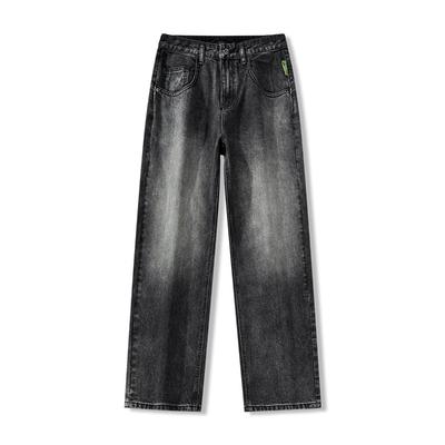 Heavy Washed Straight Jeans Men's Autumn American Retro Aged Loose Casual Pants