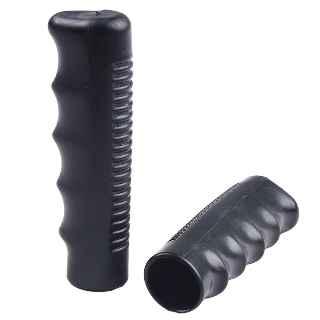 2 Pieces Black Rubber Handles for Wheelbarrow Tubes Designed for 25mm Diameter Offering Non Slip Grip and Long Lasting Use