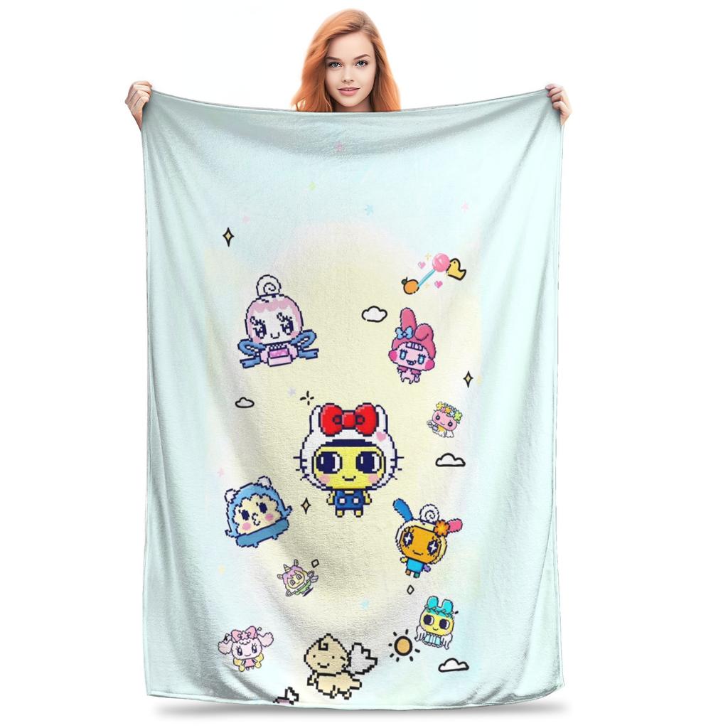 Japanese Tamagotchis Super Warm Blanket  Kids Adult Plush Throw Blanket Novelty Couch Chair Flannel Bedspread Sofa Bed Cover