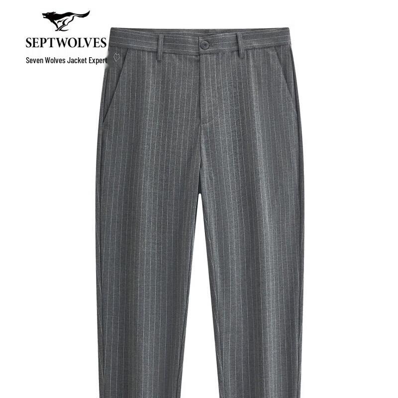 SEPTWOLVES Men s Summer Tapered Cropped Striped Casual Pants 36A