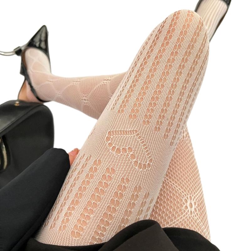 Women Lace Patterned Fishnet Tights High Waist Fishnets Leggings Net Stockings Pantyhose Thigh High Stockings Hosiery