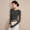 Fashion Women's Stretchy Base Layers Fall and Winter Long-Sleeve T-Shirts Fitted Fleece-Lined Tops