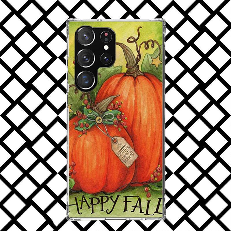 Pumpkin Happy Fall Autumn Phone Case for Samsung Galaxy S26 S25 Edge S24 S23 Ultra S22 Plus S21 FE S20 + Soft Cover Print Fundas