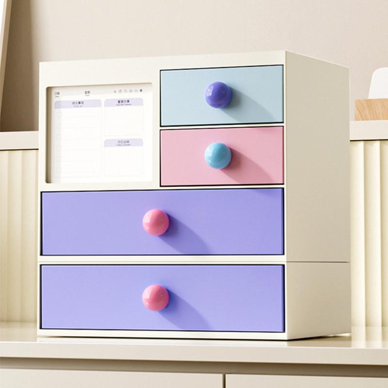 Desktop Drawer-Style Storage Box Dopamine Ins Style Student Desk Stationery Organization Large-Capacity Stackable Storage Rack