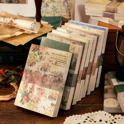 1PC Handbook Material Paper Human Morning and Evening Series Retro Literary DIY Handbook Decoration Base Collage Paper Cardboard