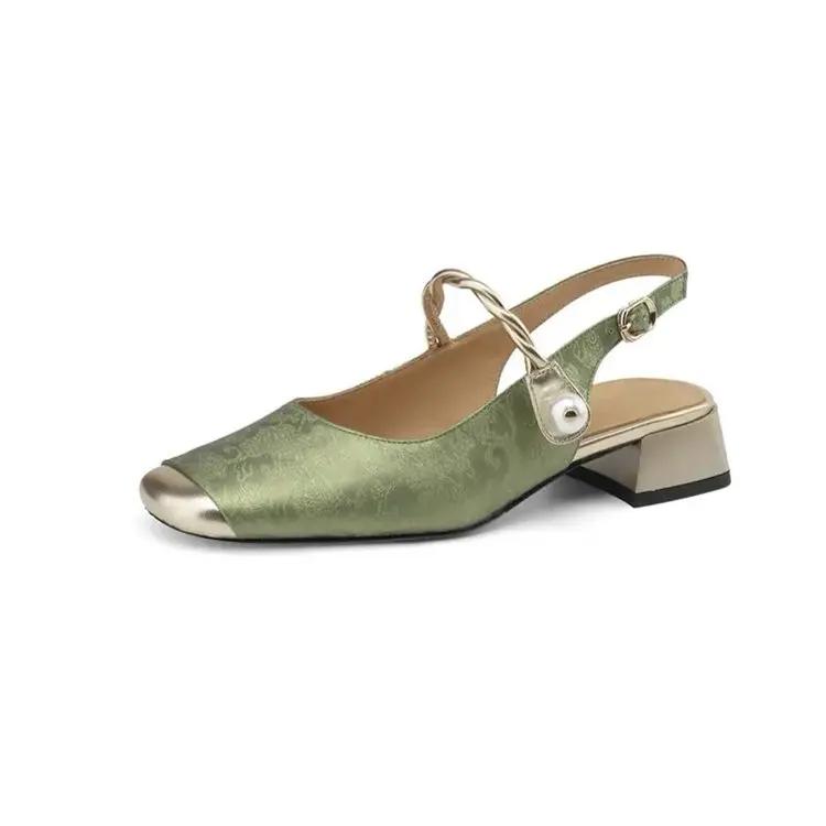 Fashion 2025 Spring Women Pumps Shoes Fashion Shallow Buckle Ladies Elegant Low Heel Shoes Thick Heel Round Toe Women's Mary Jane Shoes