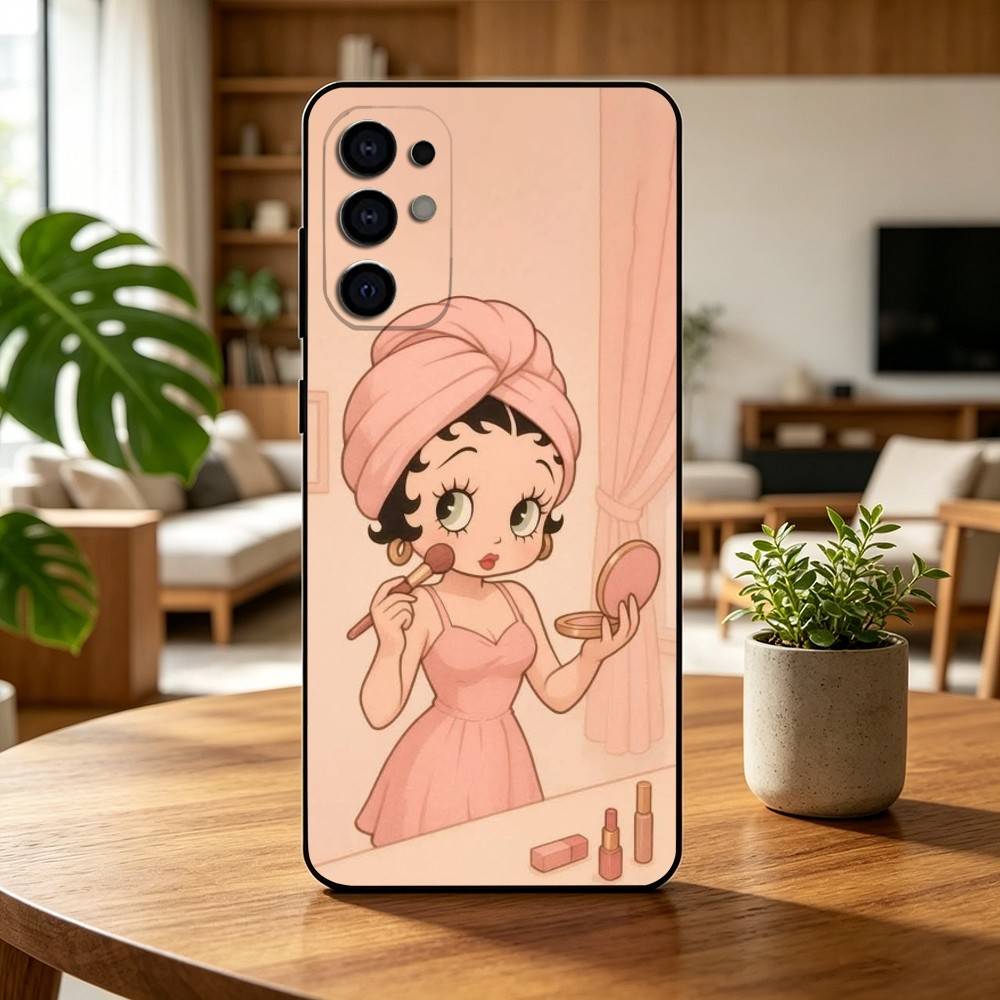 Classic Character B-Bettys Boops Gift Phone Case For Samsung S25,S24,S21,S22,S23,S30,Ultra,S20,Plus,Fe,Soft Silicone Black Cover