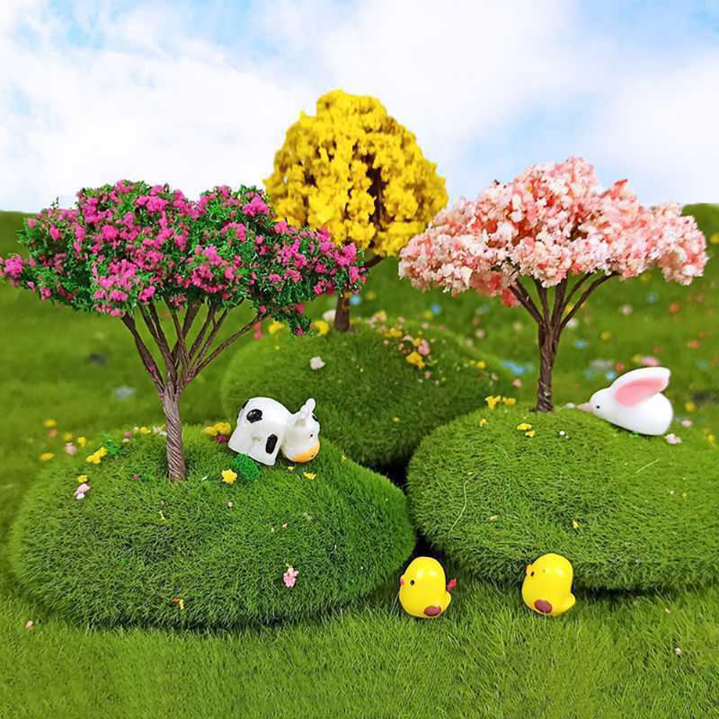 Mini Simulation Sakura Trees Kawaii Micro Figurines Landscape for Garden Kawaii Cherry Desk Ornaments Hosehold Desk Decors