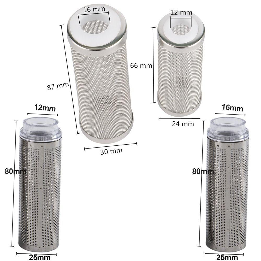 Cylinder Aquarium Inflow Inlet Filter Stainless Steel Useful Inflow Inlet Protect Caps 12mm/16mm Durable Aquarium Filter