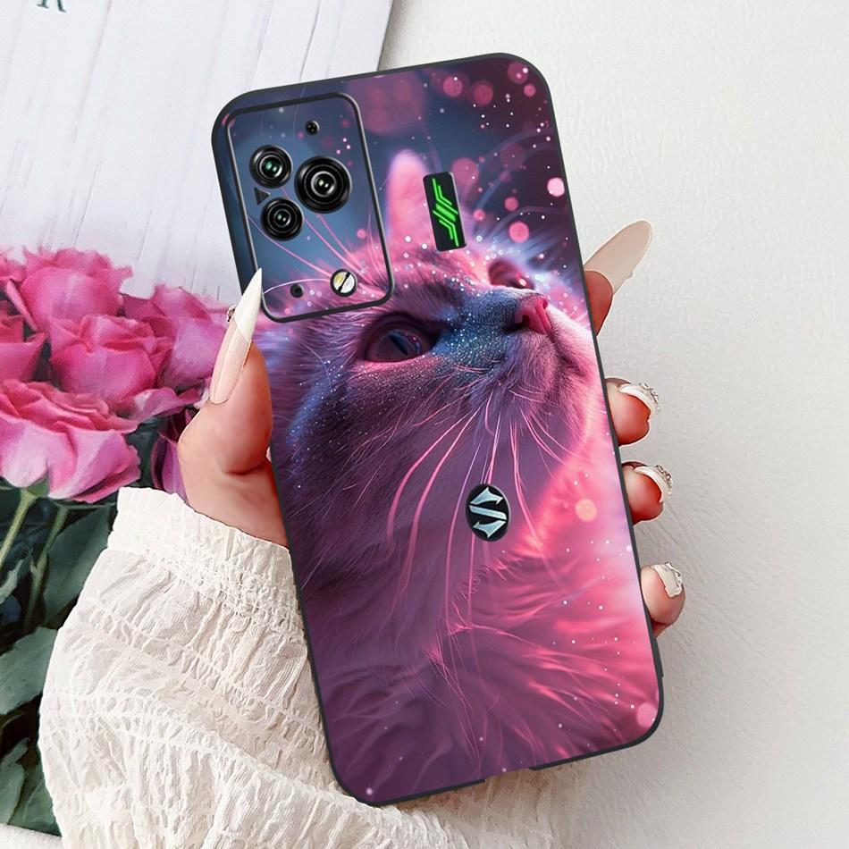 Per Xiaomi Black Shark 5 Pro Shark5 Custodia per Telefono Black Shark 5 5Pro Elegante Floreale Gatto Dipinto Morbido Silicone TPU Custodie
