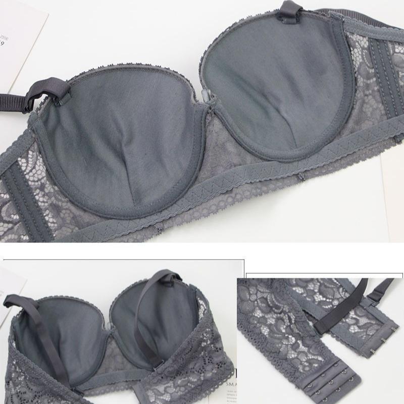 Sexy Stylish Lace Bra and Panty Set Featuring Underwire Push-up Support and Lightweight Skin-friendly Fabric