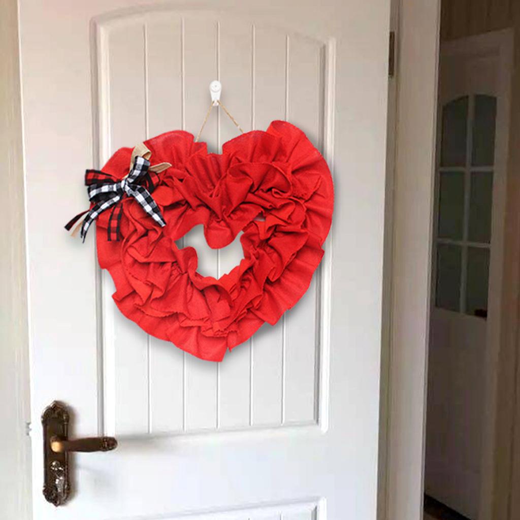 Fabric Pendant Heart-shaped Valentine's Day Flower Ring Peach Heart Door Hanging