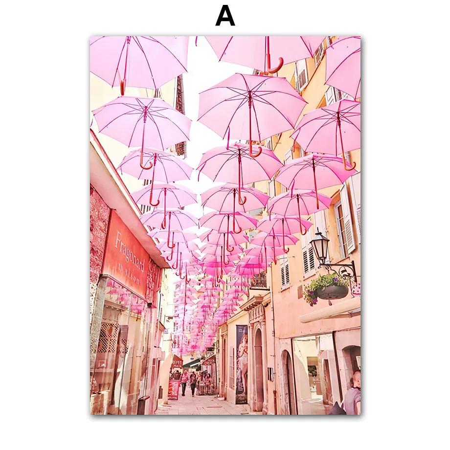 

Spring Pink Landscape Peach Blossom Door Posters And Prints Canvas Painting Nordic Wall Art Pictures For Living Room Decor 8X12inch 20x30cm