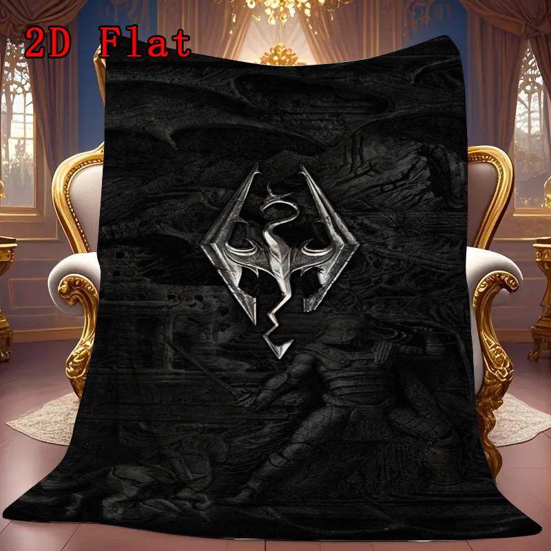 Manta de Franela con Patrón Plano 2D de The Elder Scrolls Alta Calidad Calidez y Confort para Todas las Estaciones Perfecta para Regalos de Navidad.PMT0914077