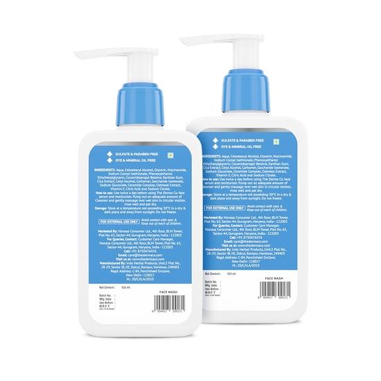 Derma Co 2% Niacinamide Gentle Skin Cleanser do każdego rodzaju skóry | Nie podrażnia | 100% bez mydła | 125 ml (Pakiet 2)