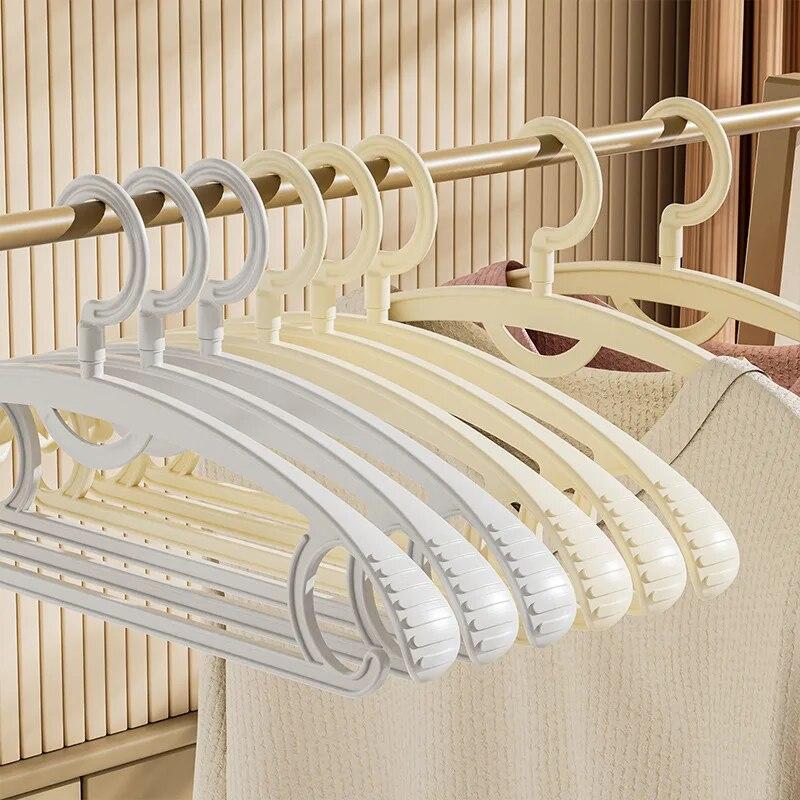 Percha de plástico antideslizante para ropa de adultos, 5 unidades, con hombros anchos y gruesos, para el hogar, para secar ropa.