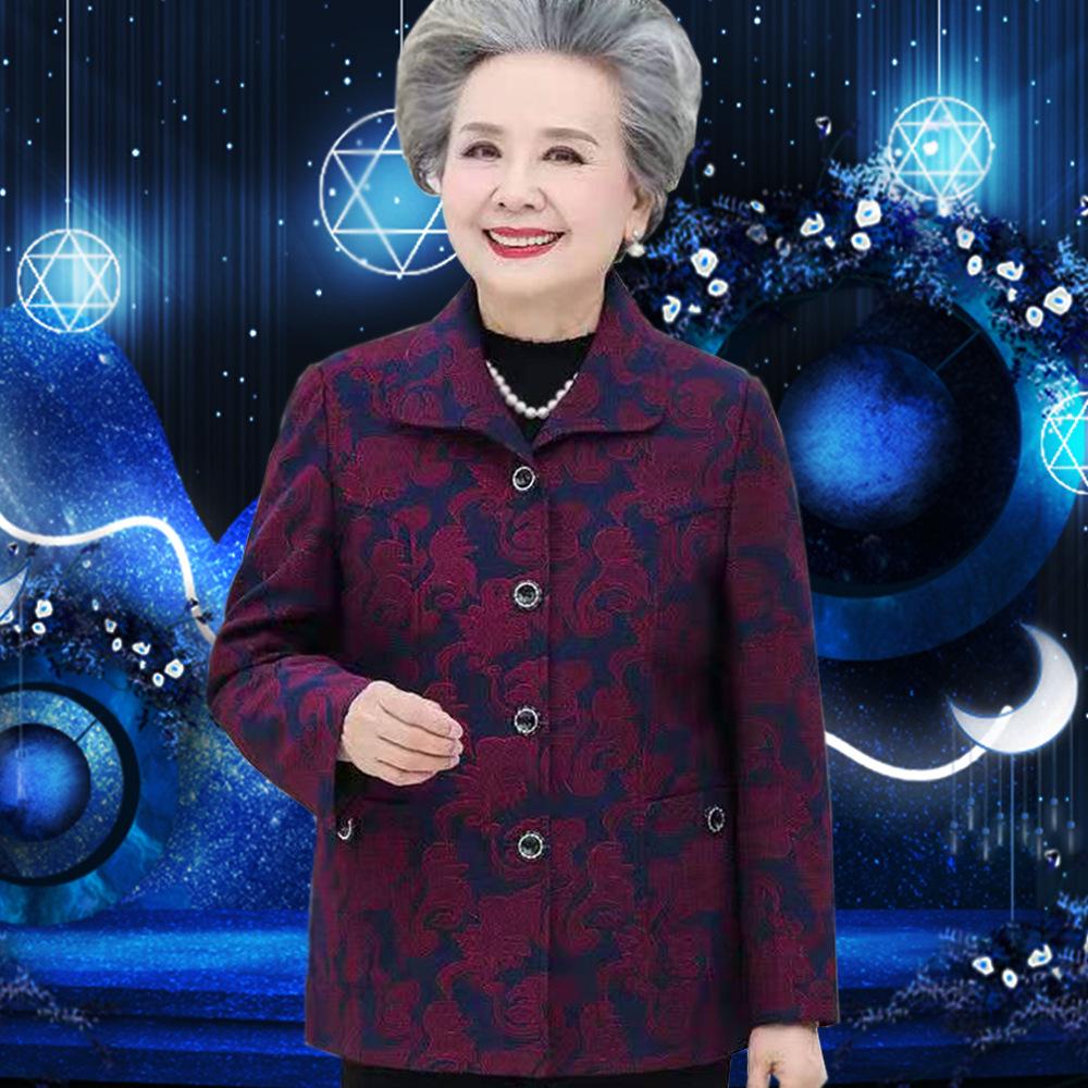 

Легкий весенне-осенний кардиган, топ с лацканами для женщин среднего и пожилого возраста, верхняя одежда с длинным рукавом в стиле «бабушка» 5XL