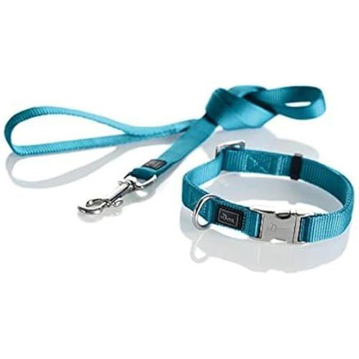 Collier pour chien HUNTER Vario base cou aluminium refermable L 45-65 cm - Turquoise